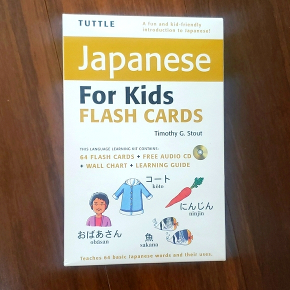 Tuttle Other - TUTTLE JAPANESE FOR KIDS 64 FLASH CARDS ADULT SCHOOL CD Wall Chart Guide